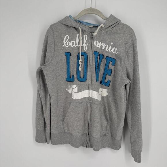 Vintage Old Navy sweatshirt womens large L gray full zip california love y2k 90s - Picture 1 of 5